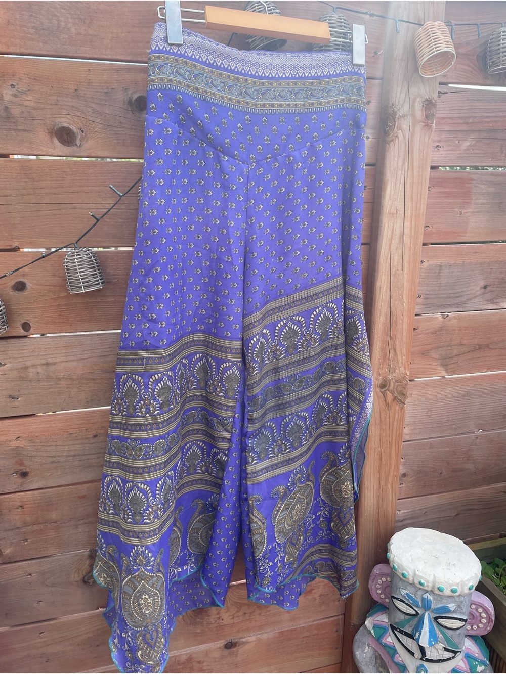 Purple boho cropped pant